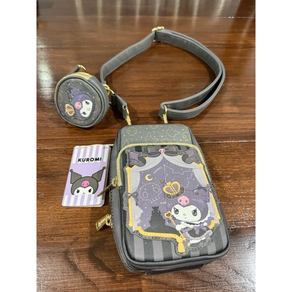 Loungefly Sanrio Kuromi 20th Anniversary Cell Phone Crossbody Bag Coin Purse NWT